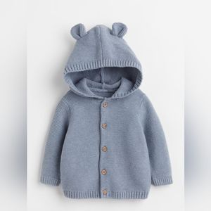 H&M garter stitch knit hoodie 4-6m